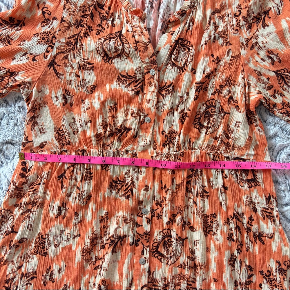 Floral Orange Midi Dress - Picture 13 of 16